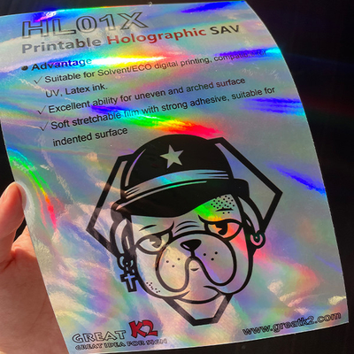 Qualität UV Latex Printable Adhesive Vinyl Eco Solvent Rainbow Holographic Vinyl Fabrik